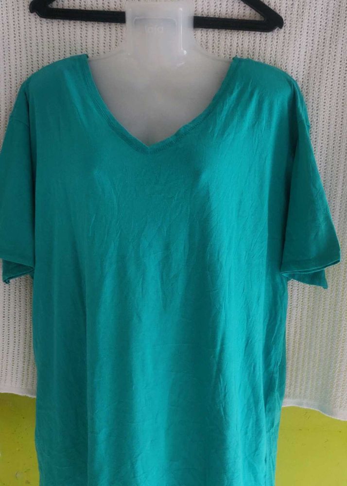 Teal V-Neck T-Shirt