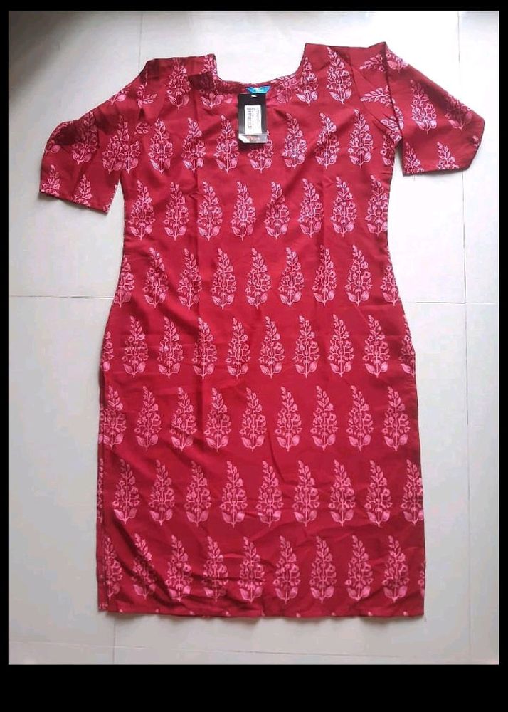 Branded  Red Crepe  Kurti