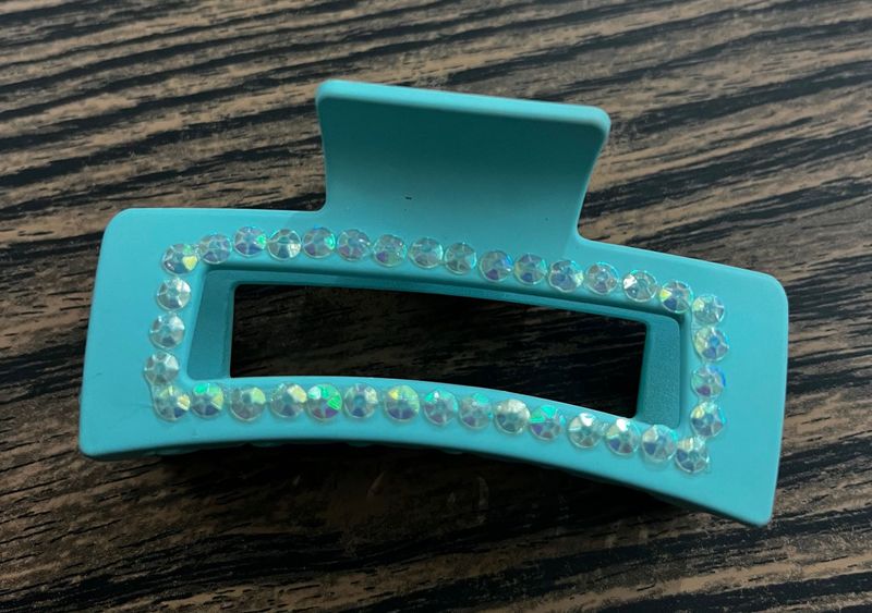Aqua Rhinestone Hair Claw
