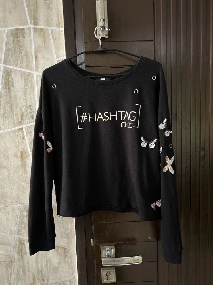 Chic Black Long Sleeve Top