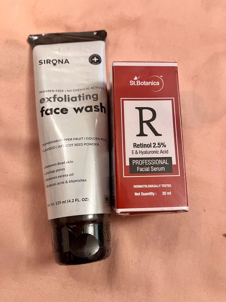 Sirona Facewash and Retinol Serum