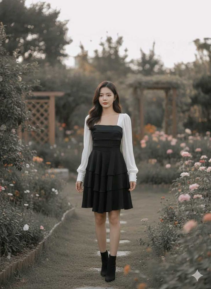 Elegant Black Tiered Mini Dress