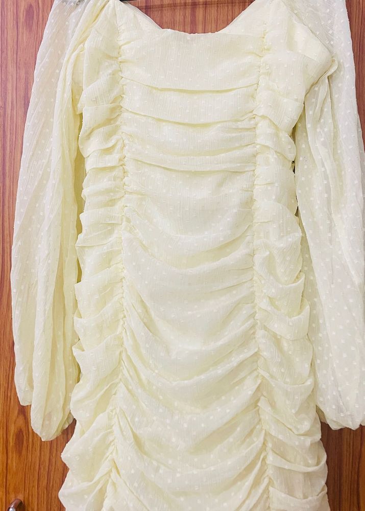 Yellow Sheer Mini Dress