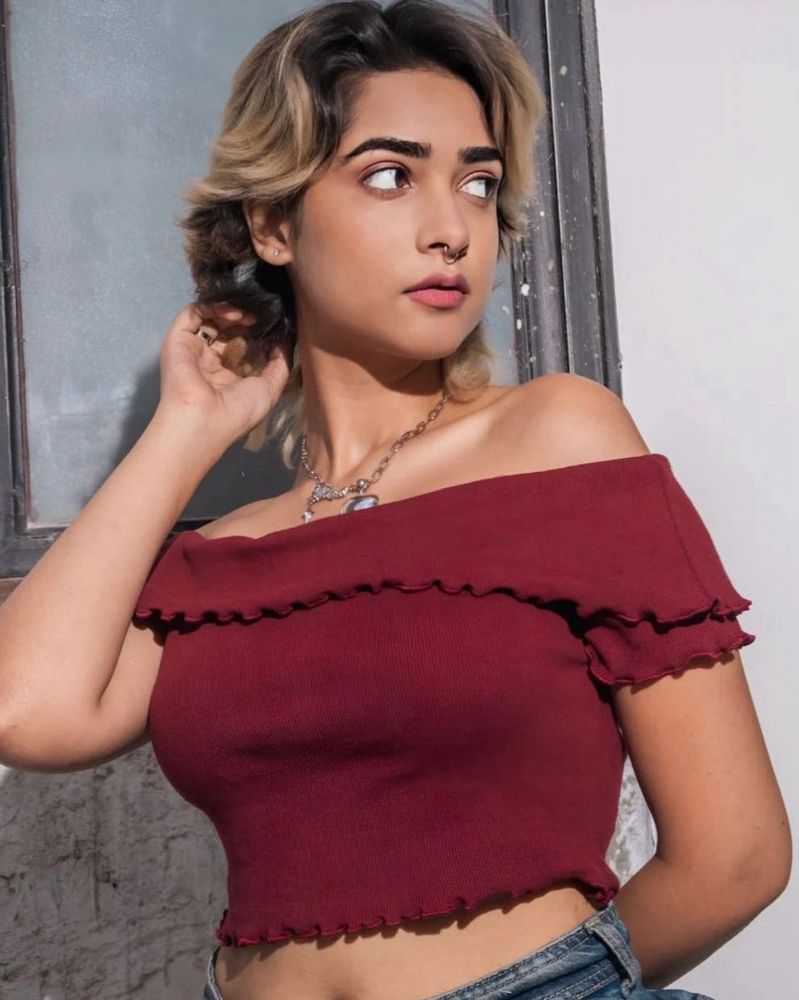 Burgundy Off-the-Shoulder Top