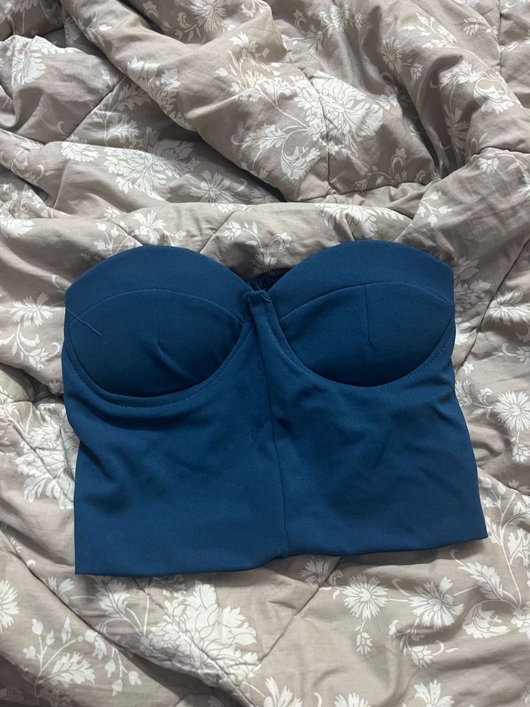Teal Blue Sexy Corset Top