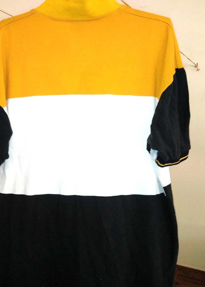 &#34;Men&#39;s Colorblock Polo T-Shirt  Mustardwhite