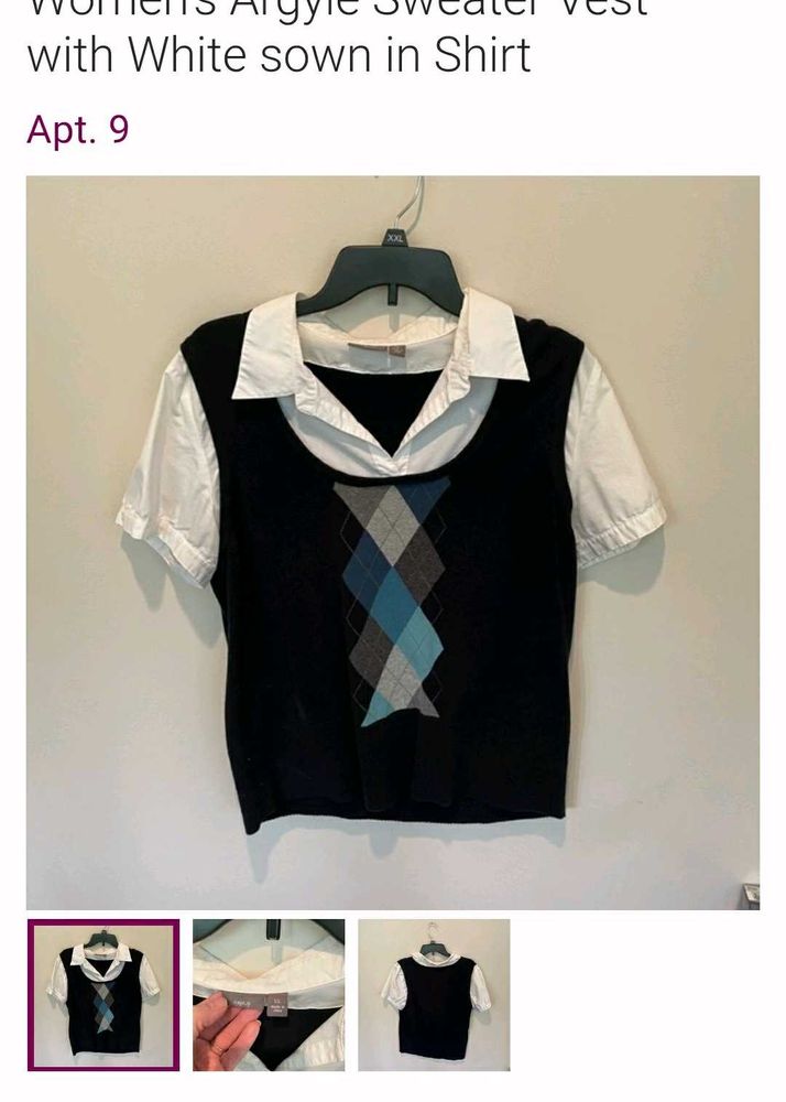 Apt. 9 Argyle Sweater Vest Top