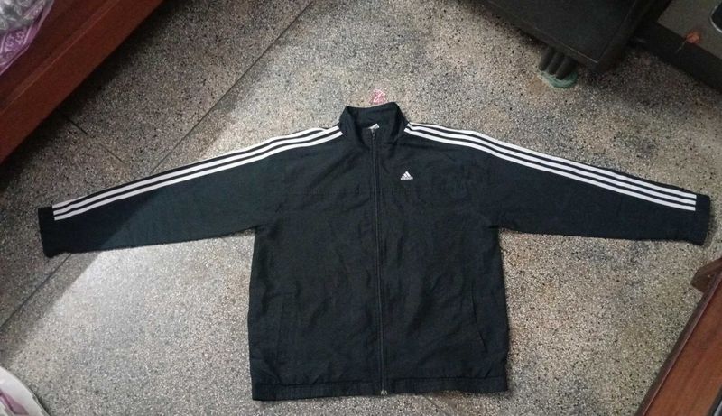 ADIDAS 3stripes mock collar track  jacket