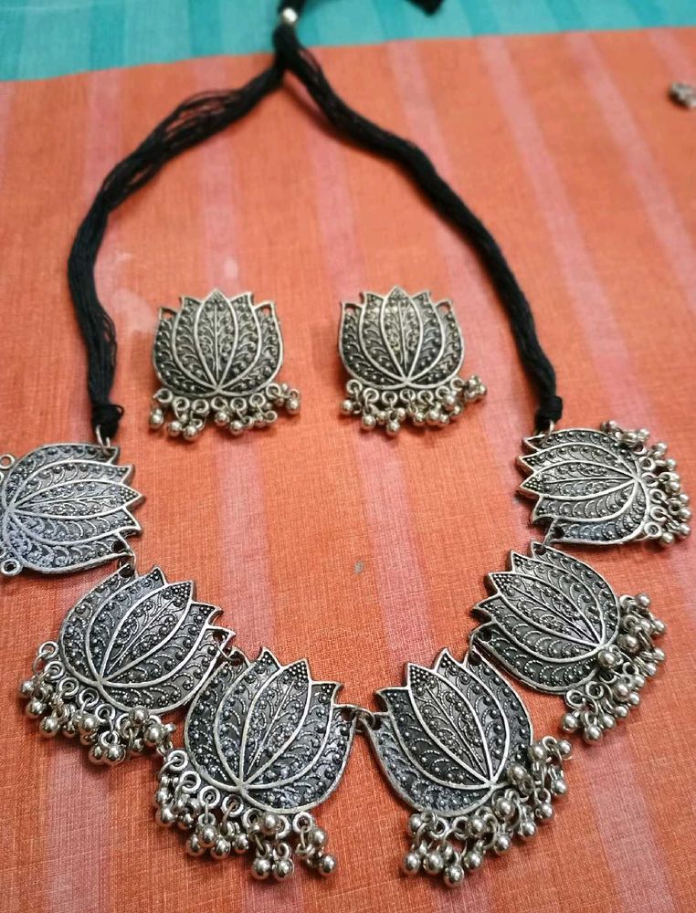 Oxidised Unused Kundan Set