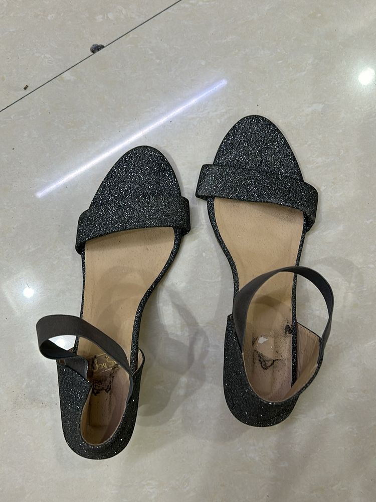 Grey Shimmer Heels