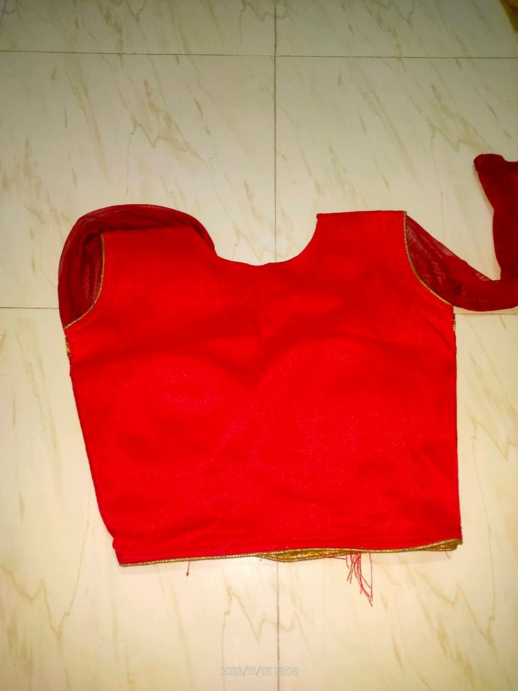 Lehanga Choli With Red And Blue Combination