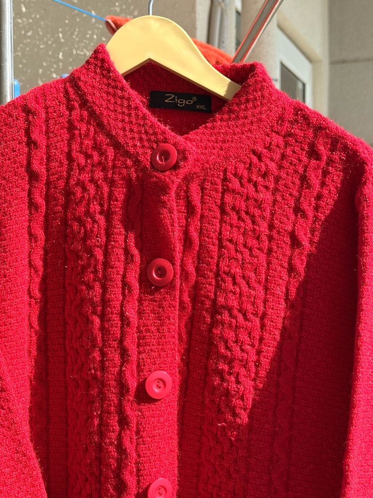 Red Knitted Cardigan
