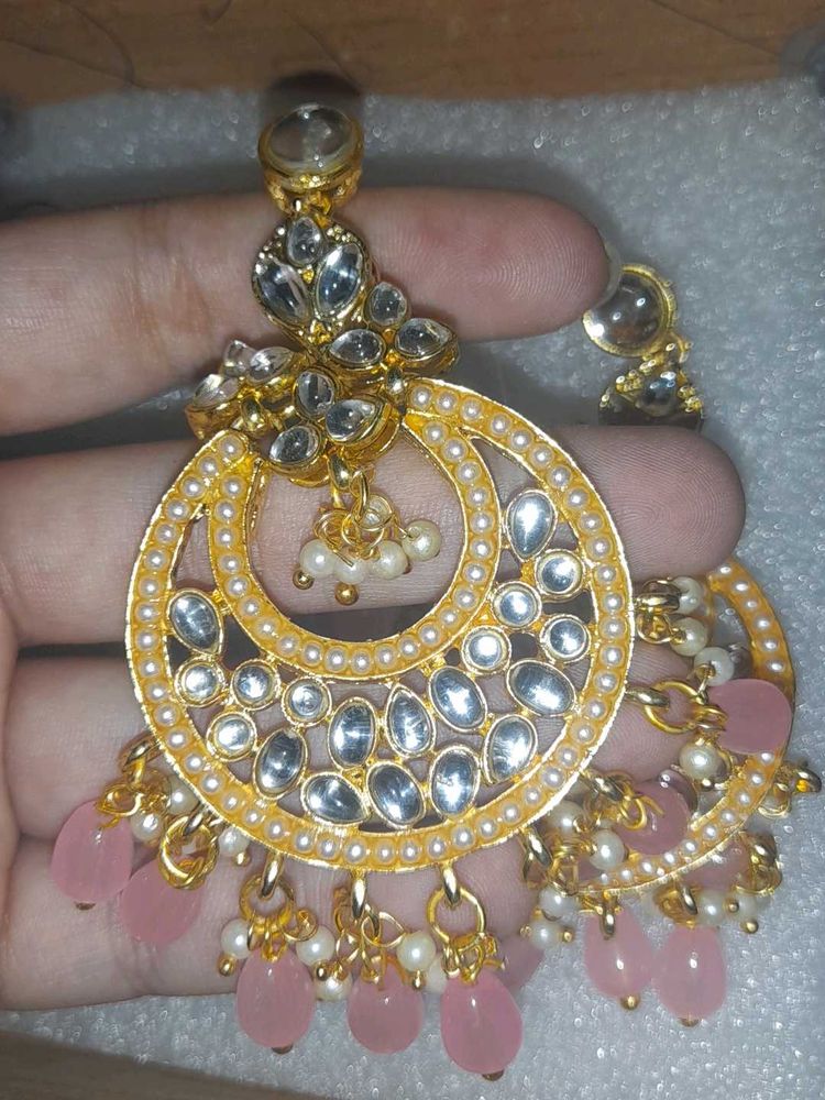 Pink Jhumka Set