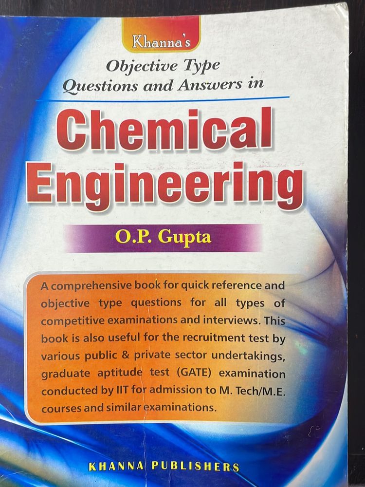 Objectives In Chemical Engineering By OP Gupta