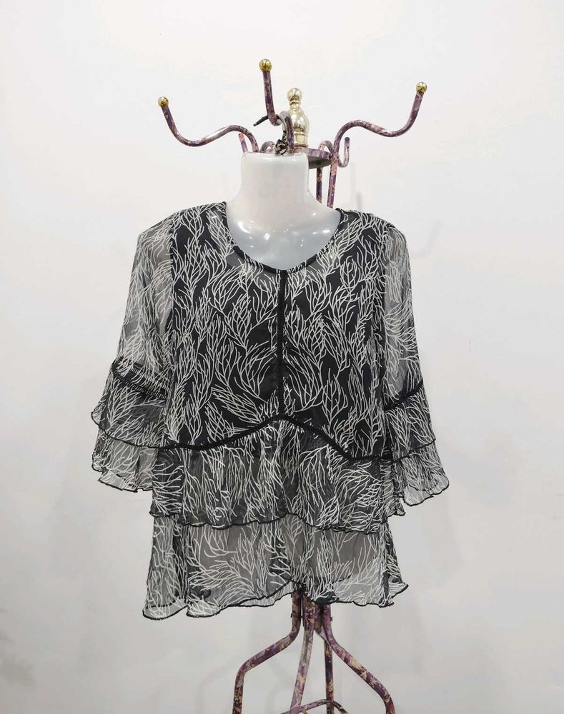 Tiered Sheer Blouse