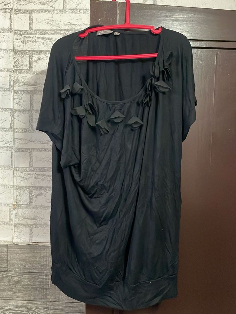 Gia off Shoulder Top Black Pure Cotton