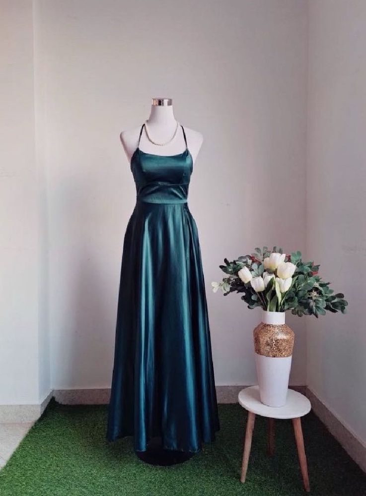 B.darlin Bottle Green Spaghetti Strap Dress.