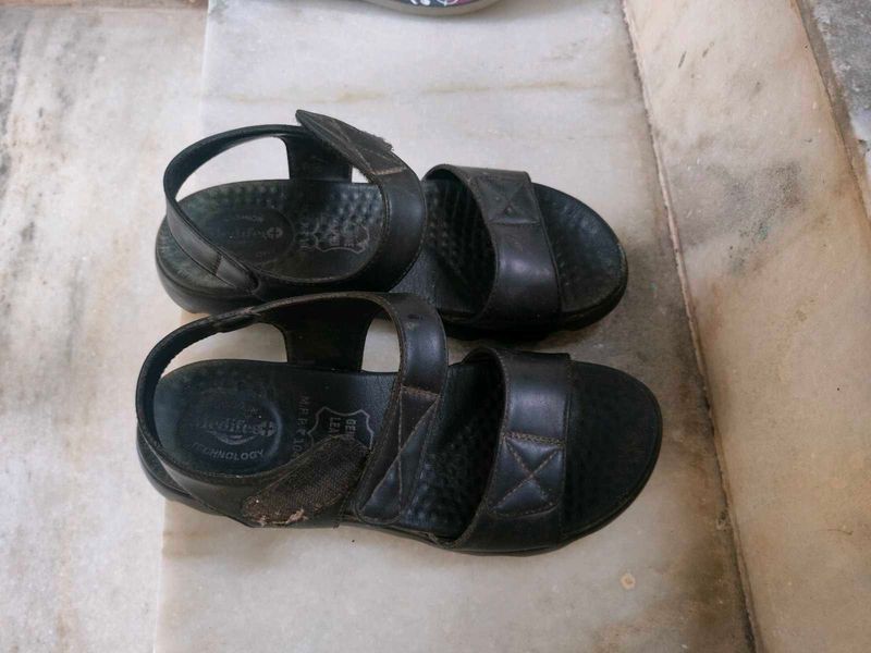 Comfortable Black Sandals Pure Leather