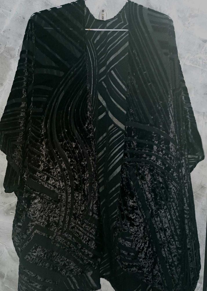 Chic Black Velvet Shrug | Free Size |Trendy