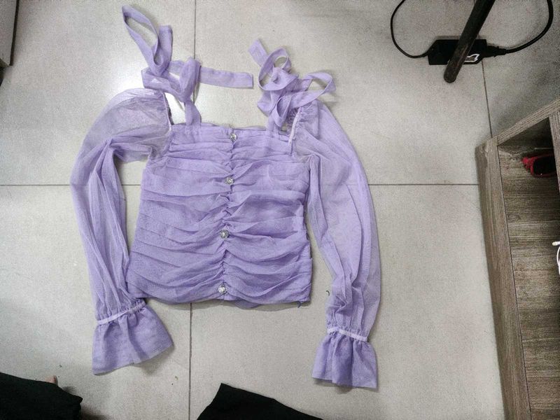 Purple Tie-Strap Top