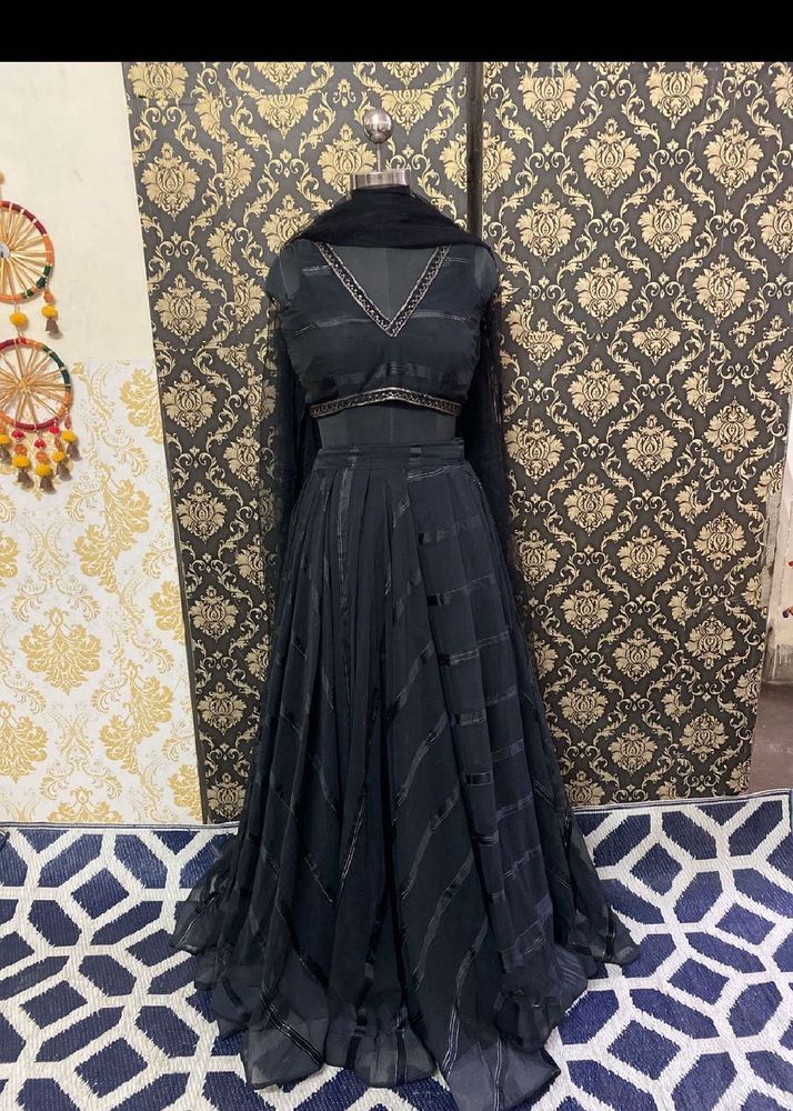 Black Embellished Lehenga Choli Set