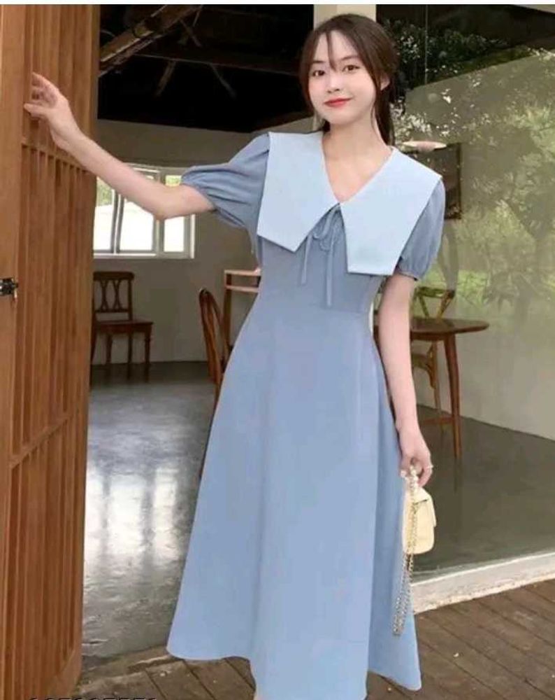 Sailor Collar Midi Dress