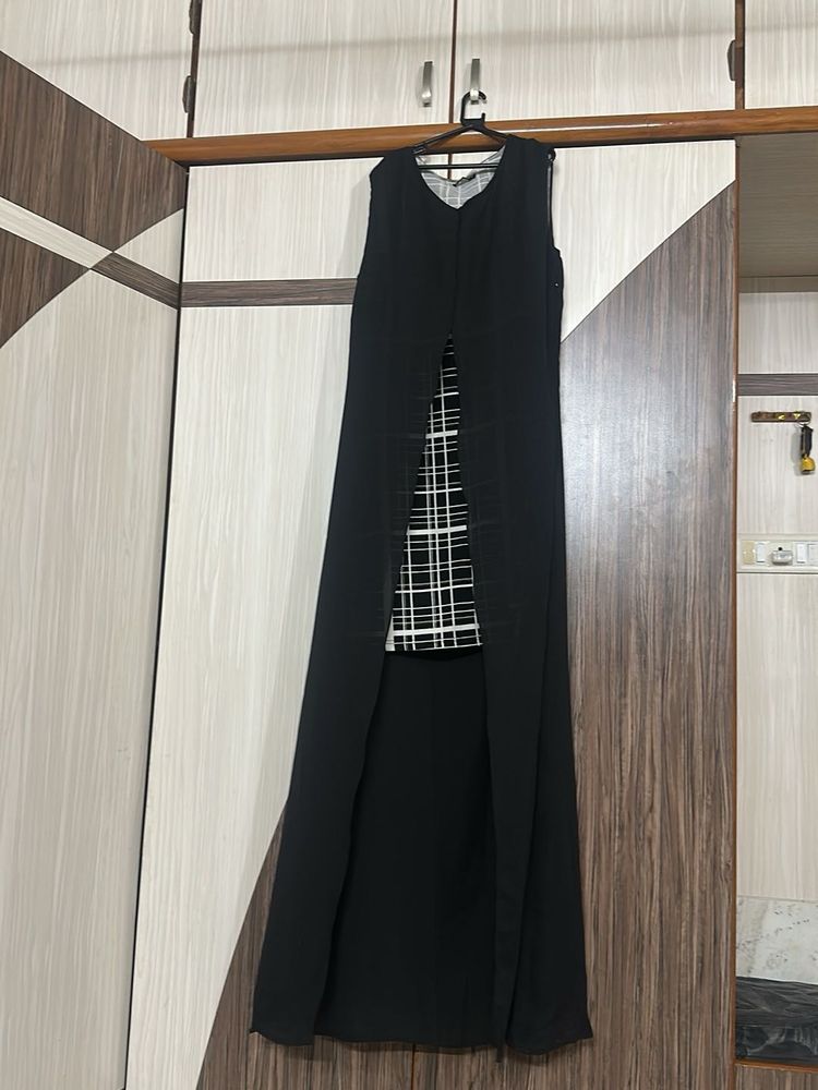 Women High Low Blck Midi Dress
