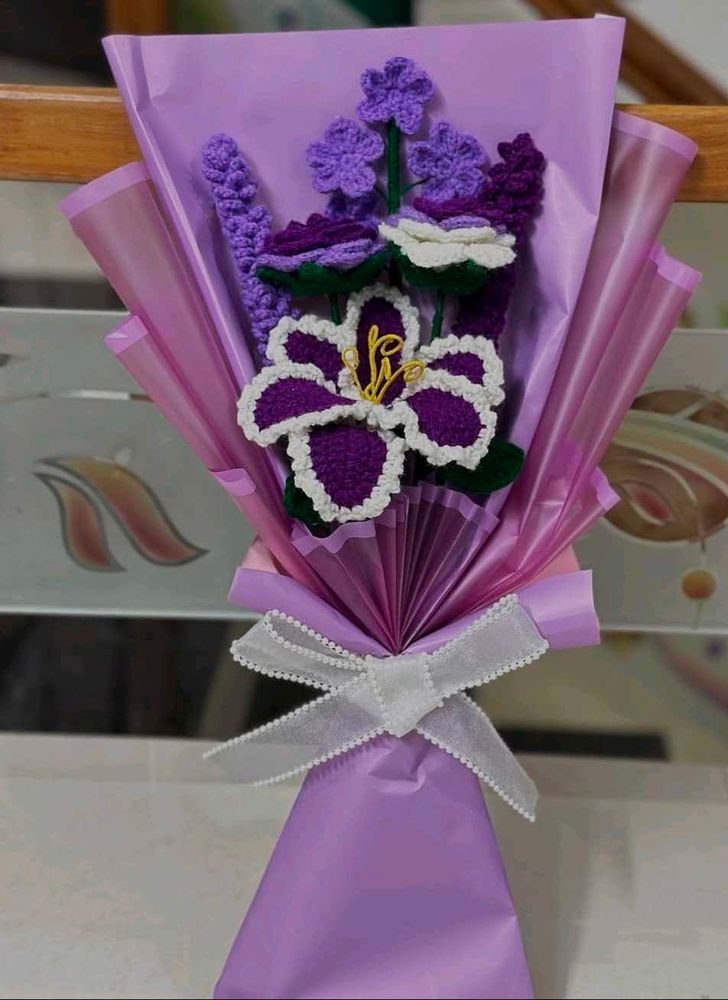 Crochet Flower Bouquet - Purple