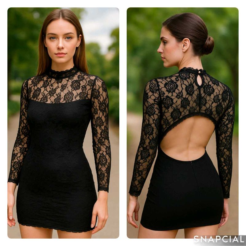 Black Lace Bodycon Dress