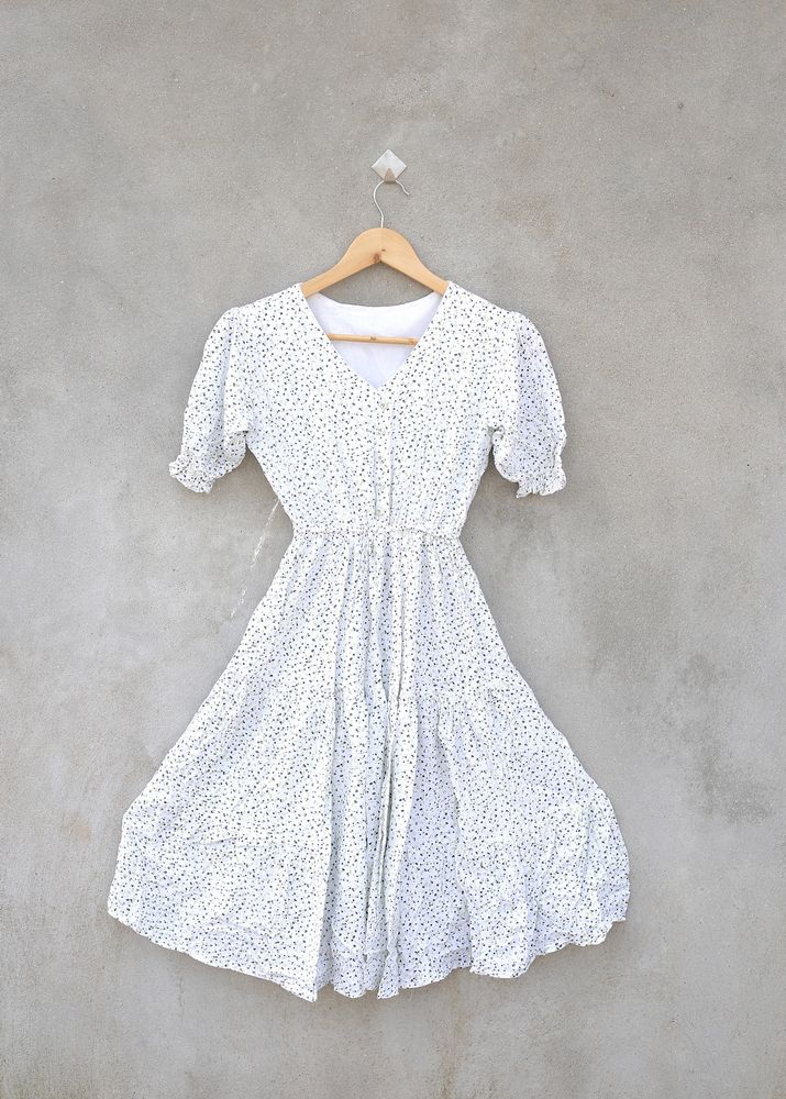 Flared Dotted Dress