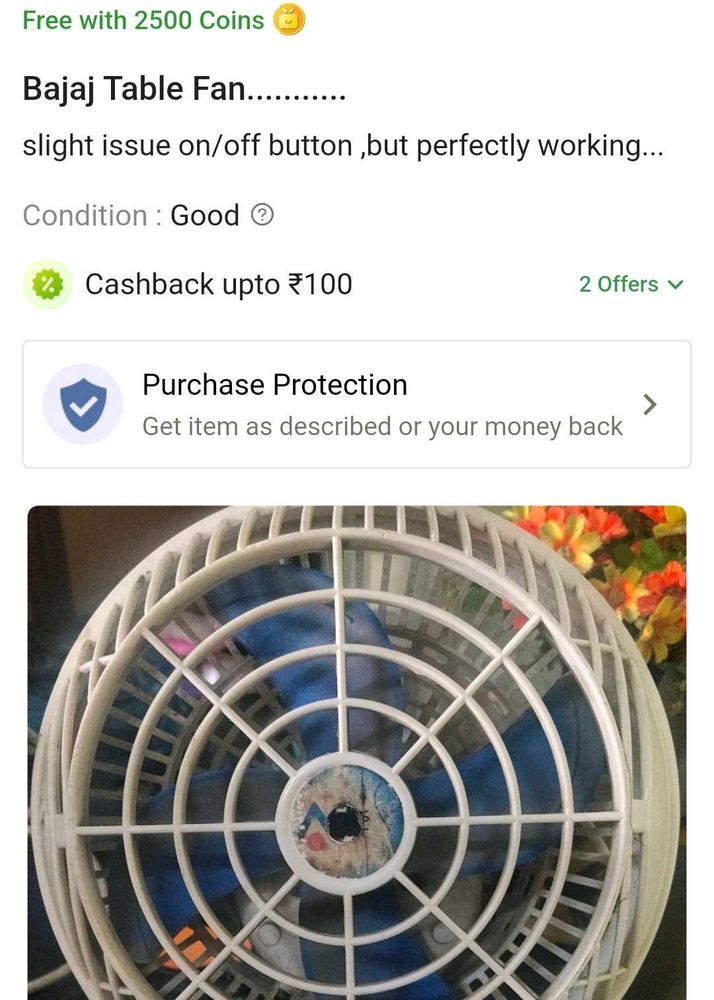 Bajaj Table Fan - Good Condition