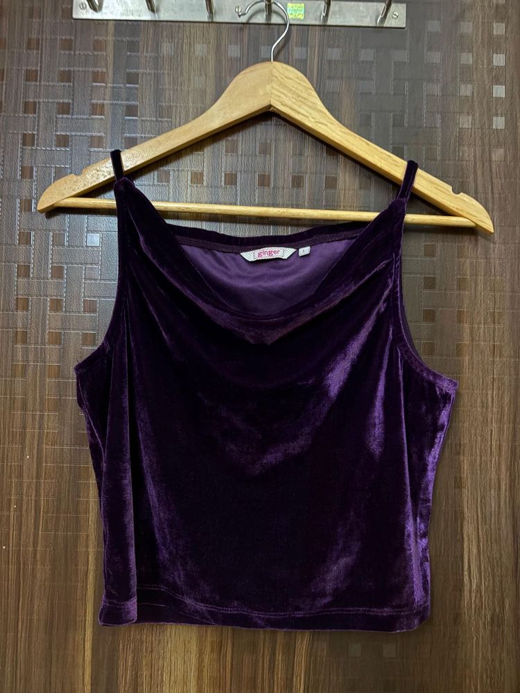 Purple Velvet Cami Top
