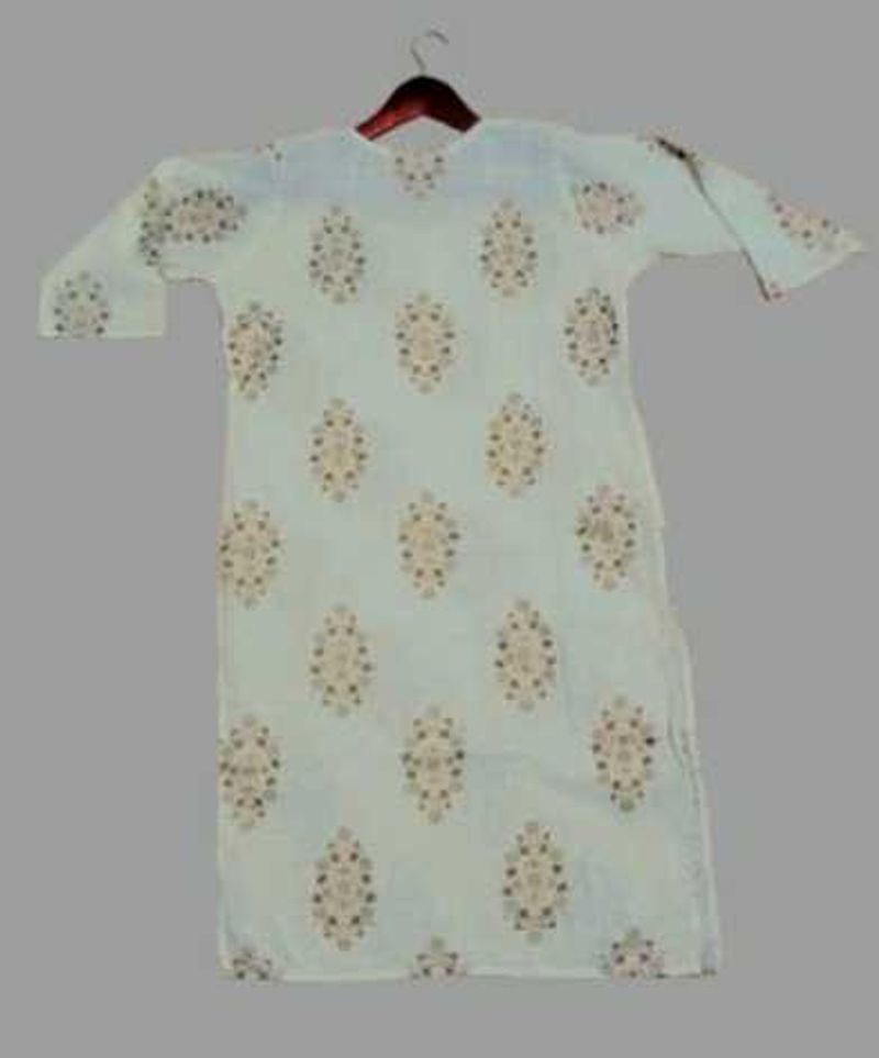 Women&#39;s Long Kurti Floral Hand Blocke Printed