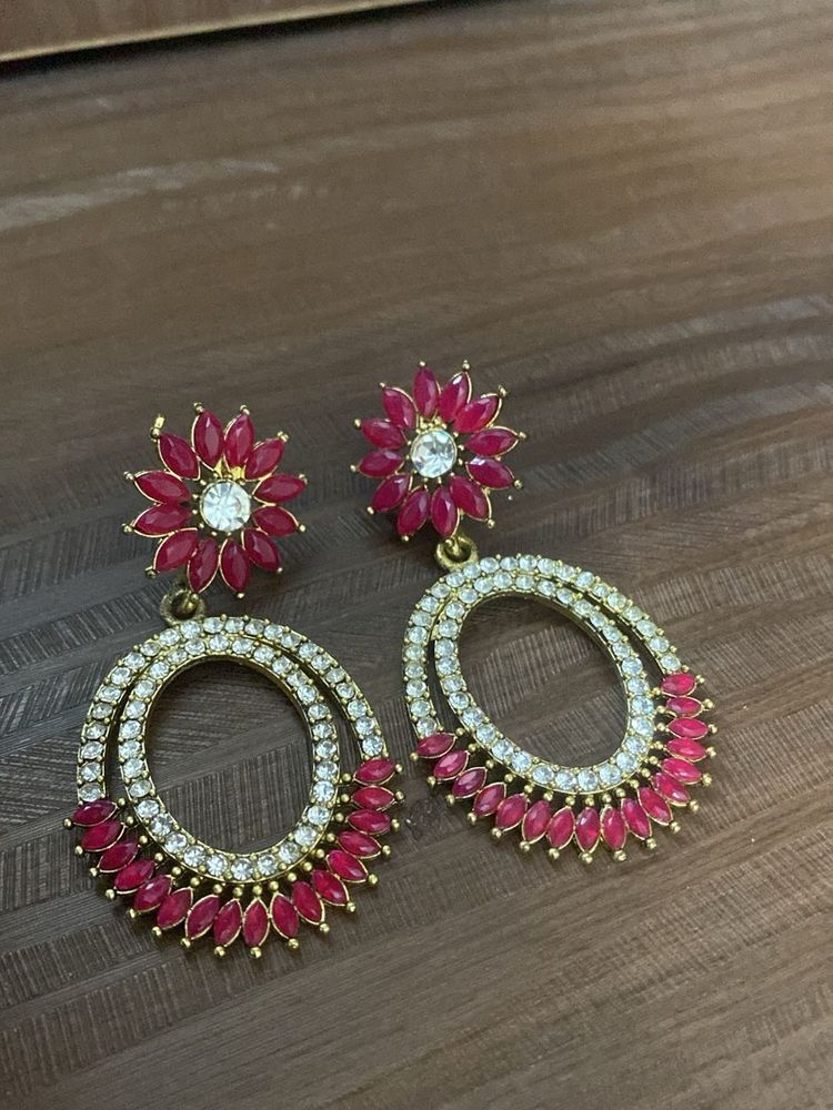 Red &amp; White Earrings