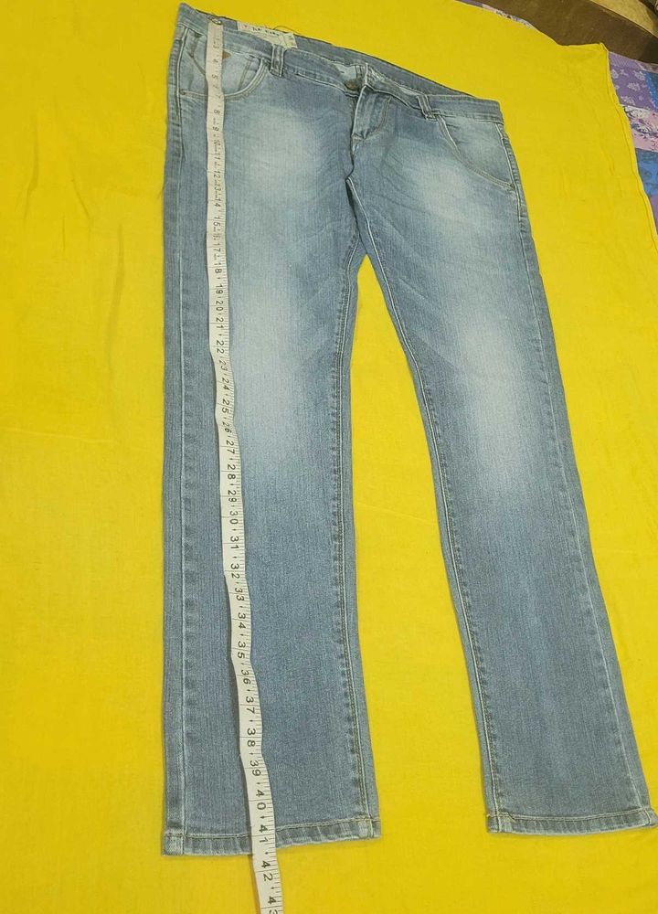 Unisex Light Wash Denim Jeans