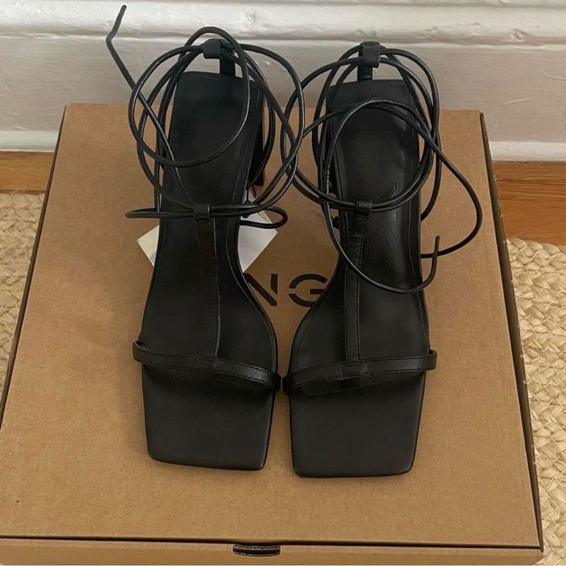 Mango strappy Black Heels