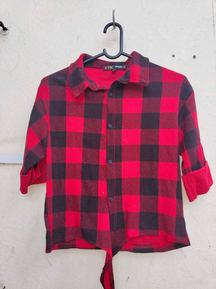 black and red checked shirt casual.