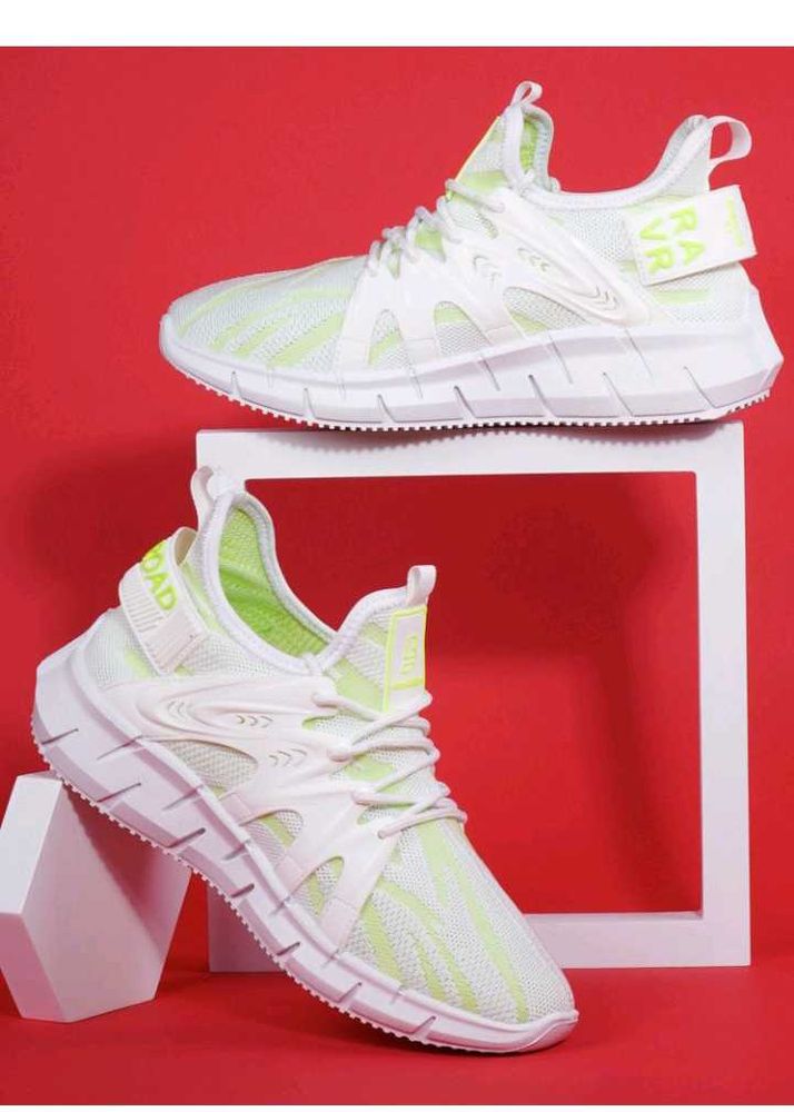 White &amp; Yellow Accent Sneakers