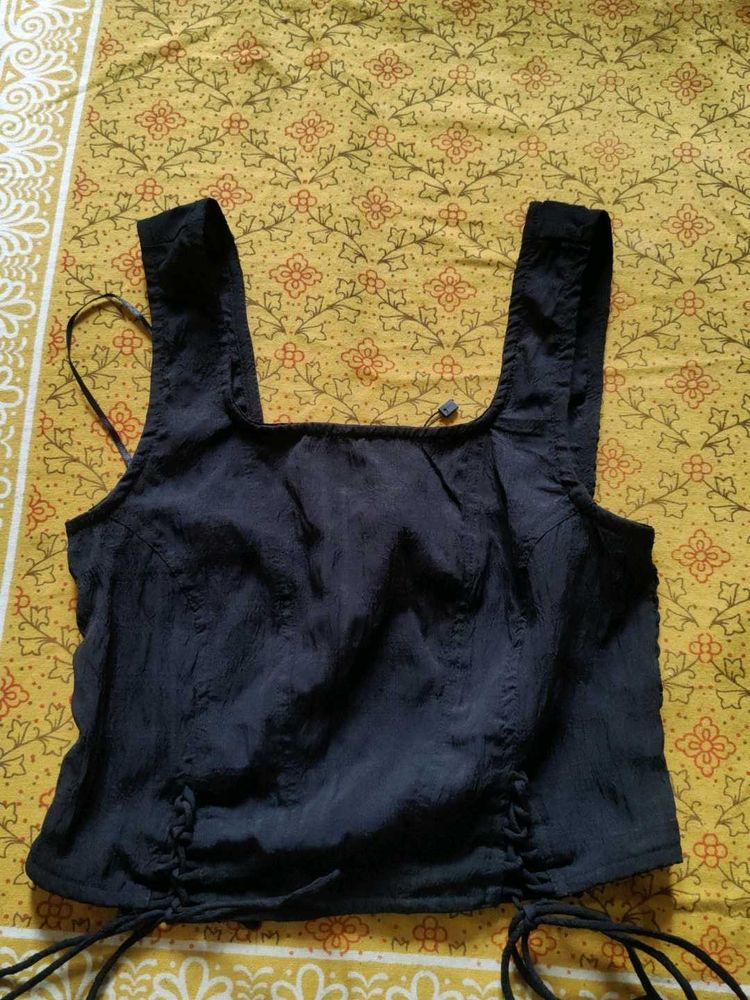 Zudio Black Tie-able Corset Top