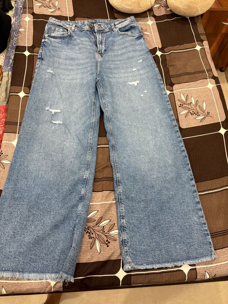 Wide Leg Denim Jeans