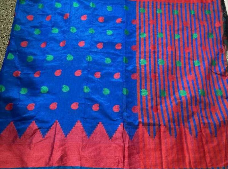 New Blue Saree With Blouse