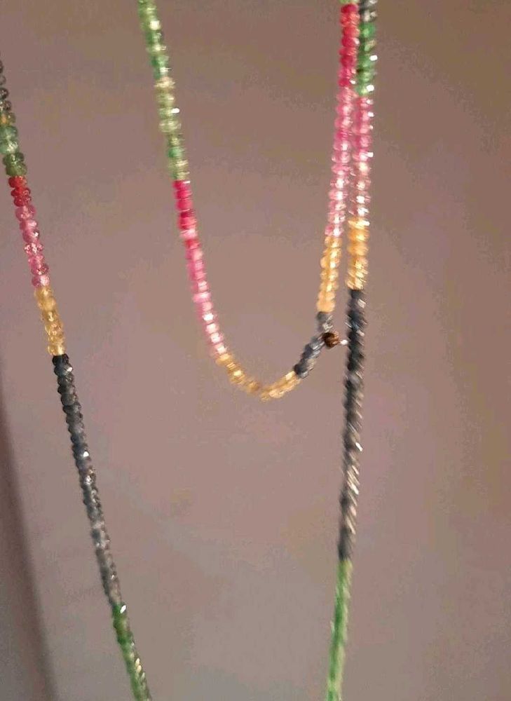 Gemstone Necklace Genuine Real Gems+gold