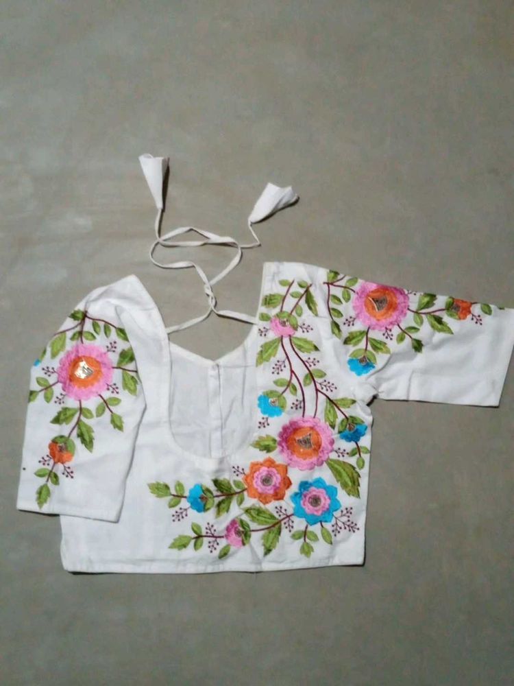 Sequin Embroidery Design Blouse