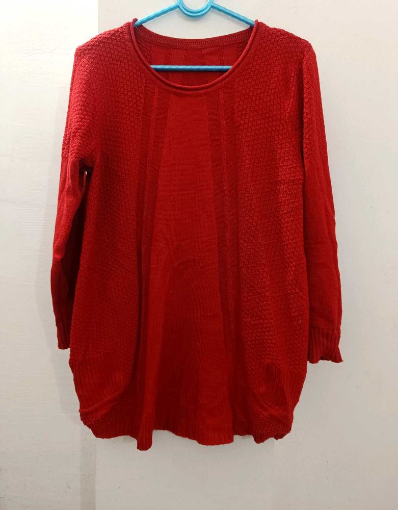 Red Knit Pullover