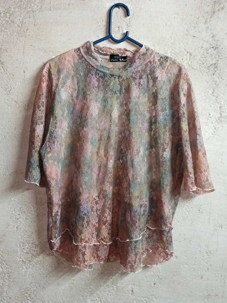 Women&#39;s Fashion Floral Lace Top Layered Multicolor