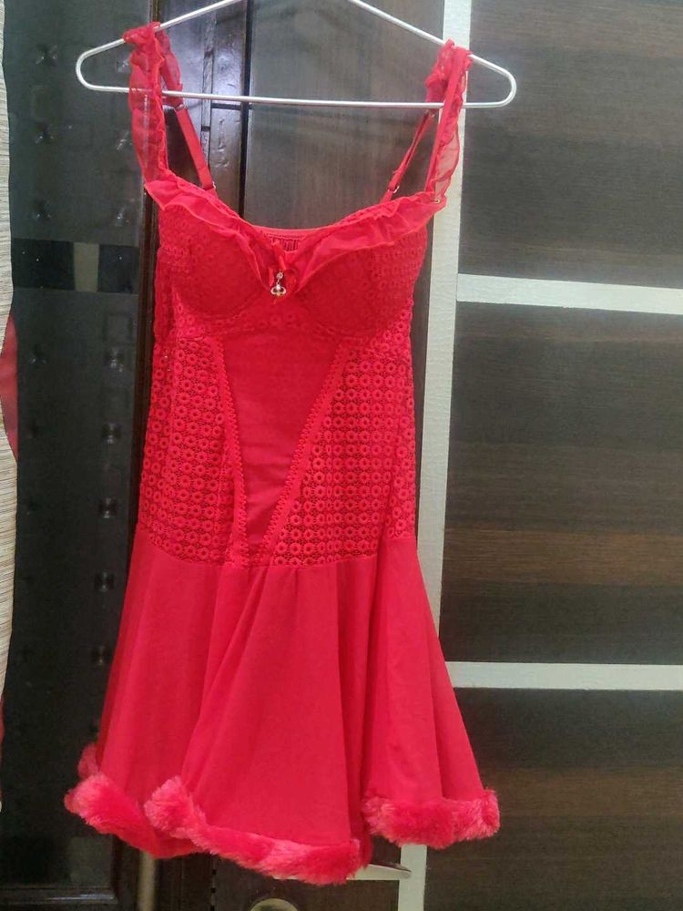 Red Camisole Slip Dress