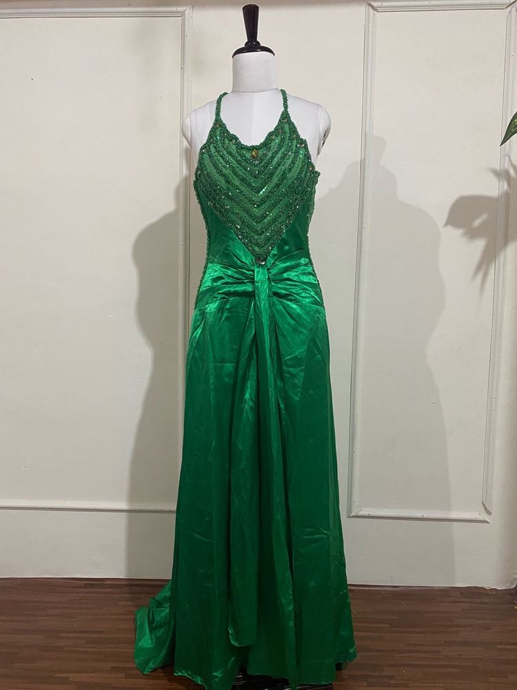 Green Embellished Dubai romantic Gown