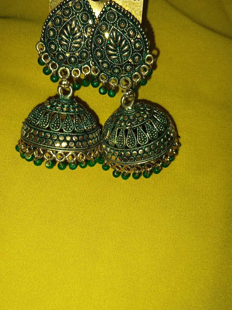 Green Latest Fancy Jhumka
