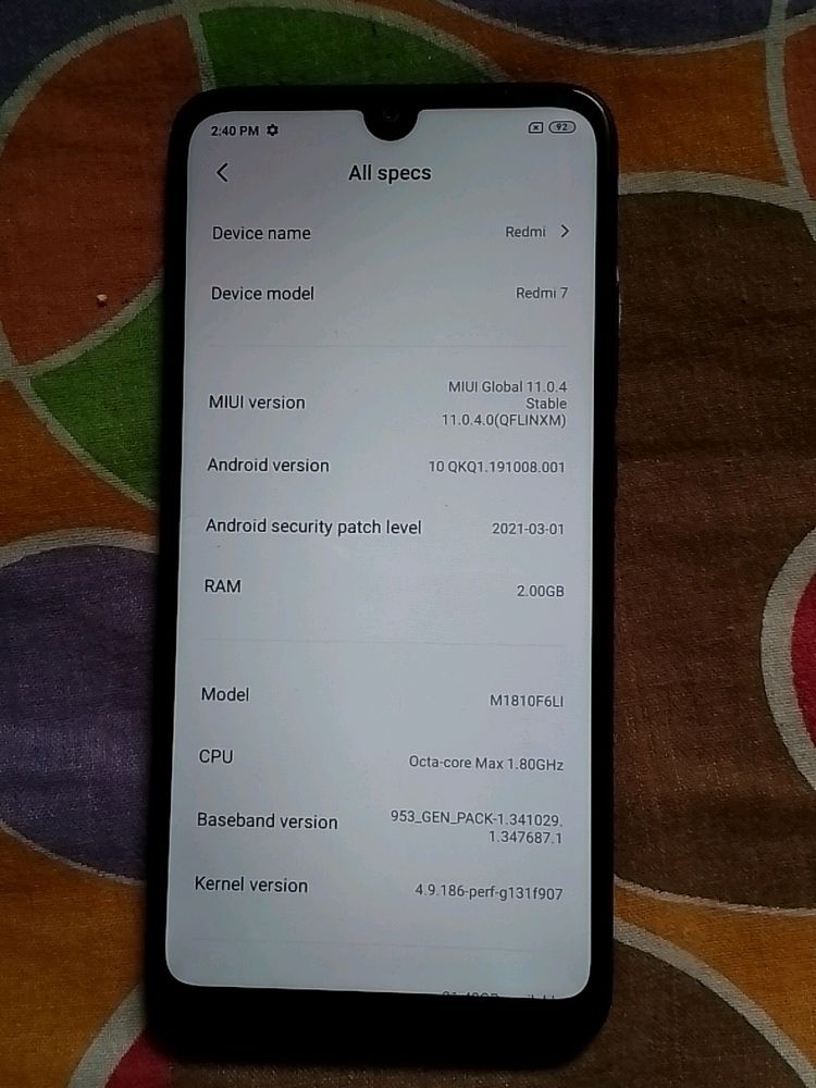 Redmi 7 Running Condition Mein Hai