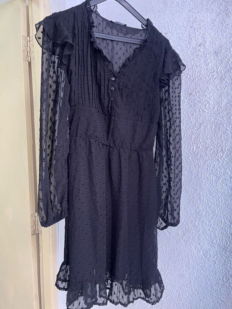 Elegant Black Sheer Dress